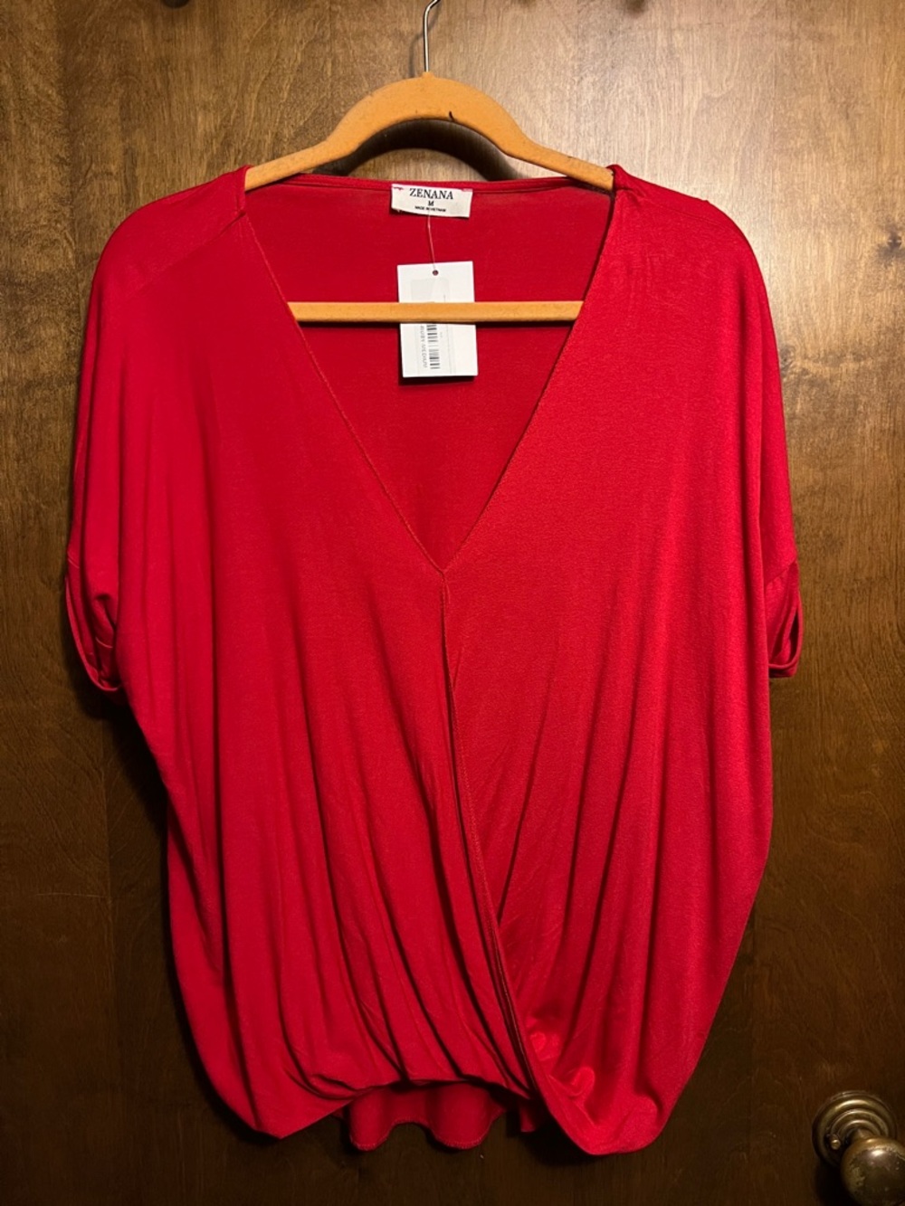 NWT Zenana Ruby Red Top